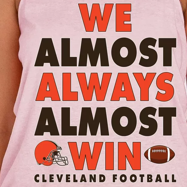 We Almost Always Almost Win Cleveland Football Women's Knotted Racerback Tank