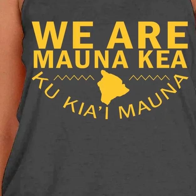 We Are Mauna Kea- Aloha Aina Women's Knotted Racerback Tank