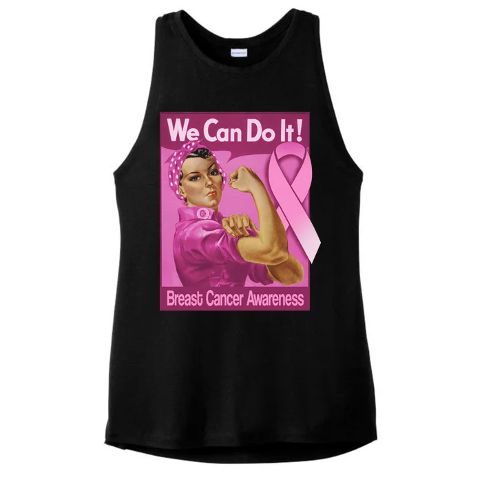 We Can Do It Fight Breast Cancer Ladies Tri-Blend Wicking Tank