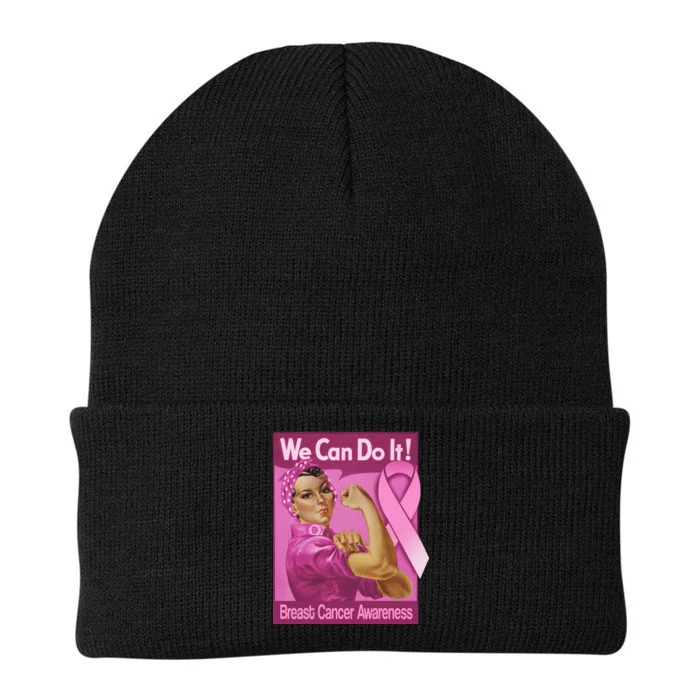 We Can Do It Fight Breast Cancer Knit Cap Winter Beanie