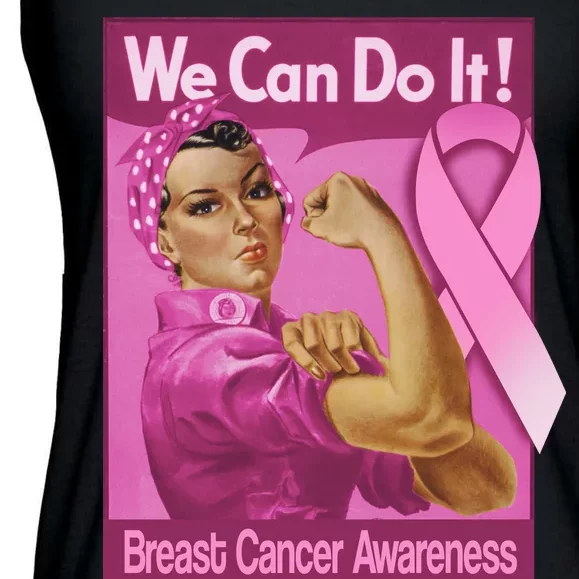 We Can Do It Fight Breast Cancer Ladies Essential Flowy Tank