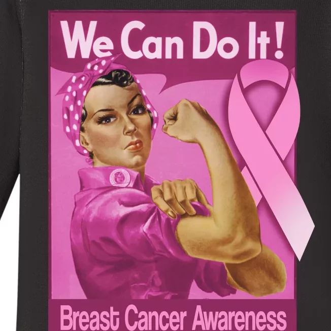 We Can Do It Fight Breast Cancer Baby Long Sleeve Bodysuit