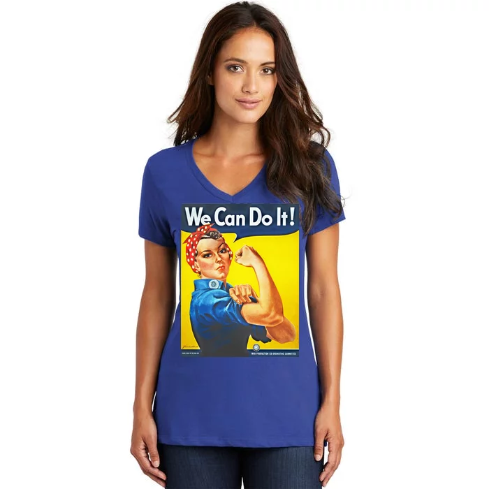 We Can Do It! Rosie Roosevelt Women's V-Neck T-Shirt