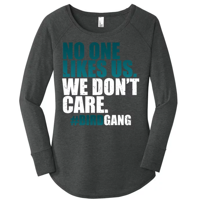 We Don't Care Birdgang Philadelphia Football Women's Perfect Tri Tunic Long Sleeve Shirt