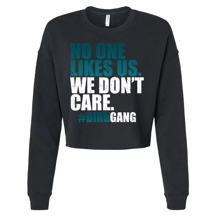 We Don't Care Birdgang Philadelphia Football Cropped Pullover Crew