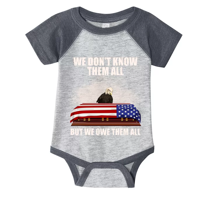 We Don't Know Them All But We Owe Them All Infant Baby Jersey Bodysuit