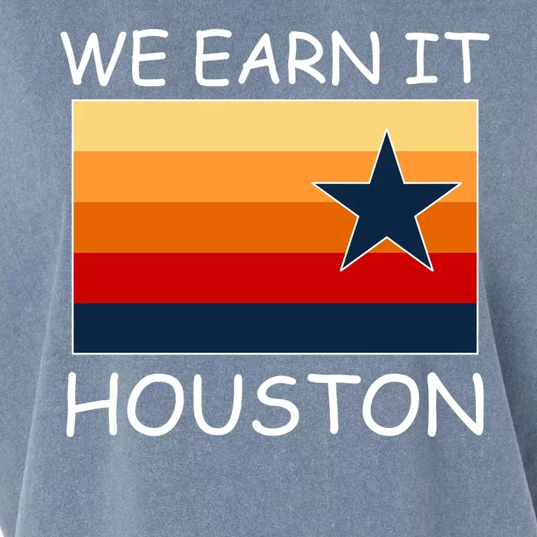 We Earn It Houston Texas Star Flag Garment-Dyed Women's Muscle Tee