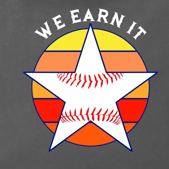 We Earn It Houston Throwback Baseball Star Zip Tote Bag