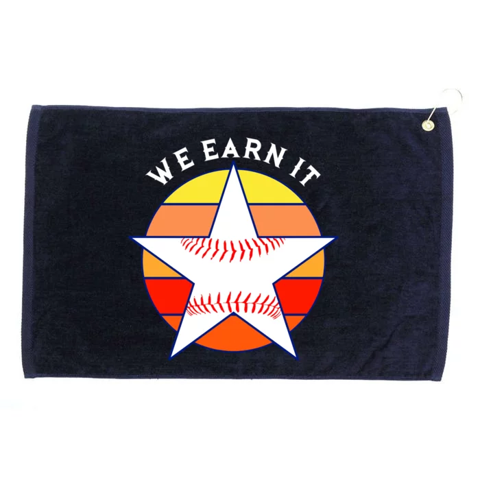 We Earn It Houston Throwback Baseball Star Grommeted Golf Towel