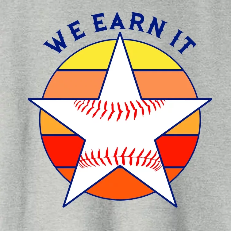 We Earn It Houston Throwback Baseball Star Women's Crop Top Tee