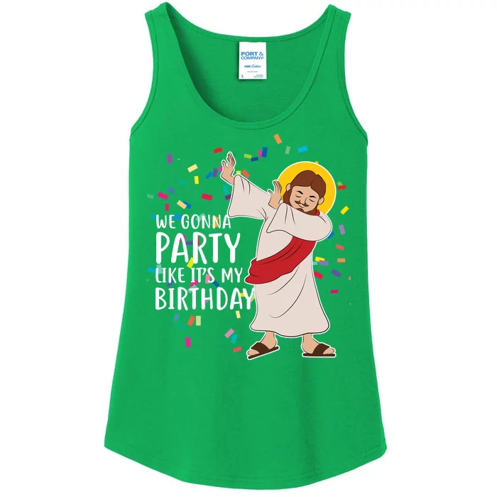 We Gonna Party Like It's My Birthday Dabbing Jesus Ladies Essential Tank