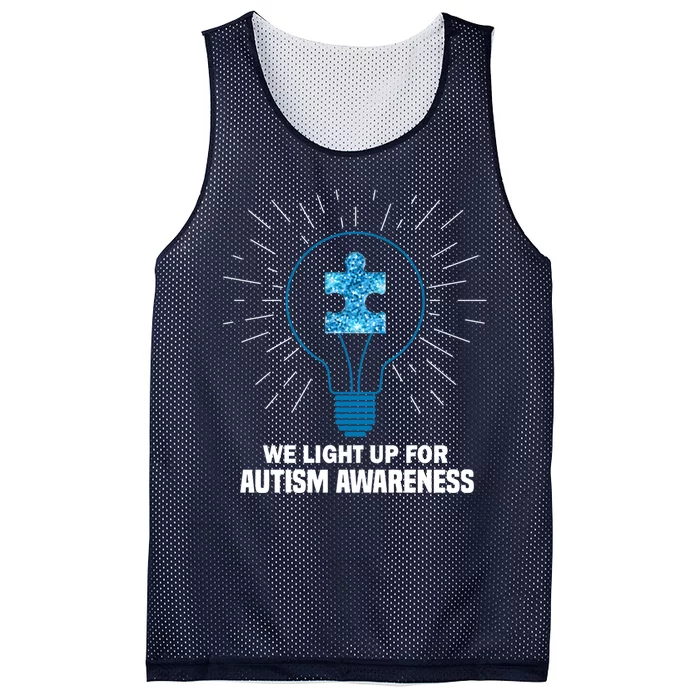 We Light It Up For Autism Awareness Mesh Reversible Basketball Jersey Tank