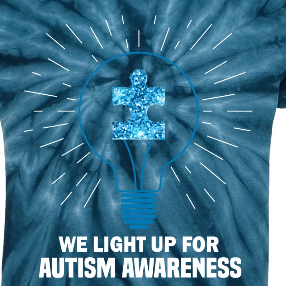 We Light It Up For Autism Awareness Kids Tie-Dye T-Shirt