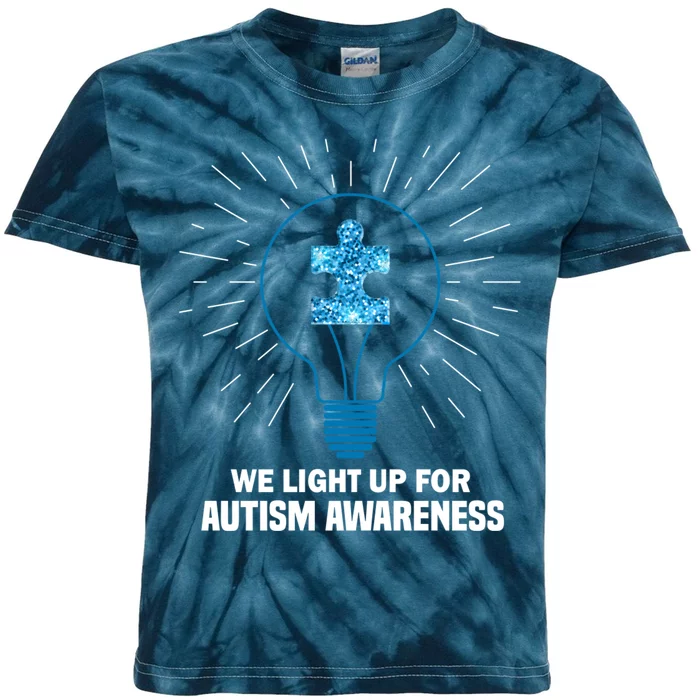 We Light It Up For Autism Awareness Kids Tie-Dye T-Shirt