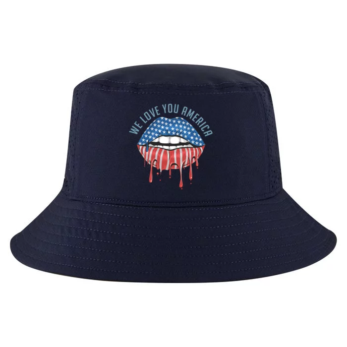 We Love You America Lips Cool Comfort Performance Bucket Hat