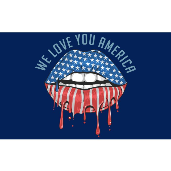 We Love You America Lips Bumper Sticker