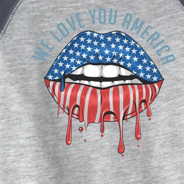 We Love You America Lips Toddler Fine Jersey T-Shirt