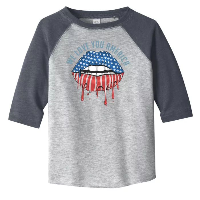 We Love You America Lips Toddler Fine Jersey T-Shirt