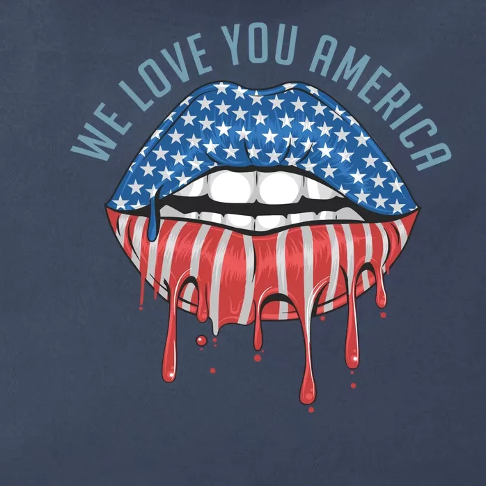 We Love You America Lips Zip Tote Bag