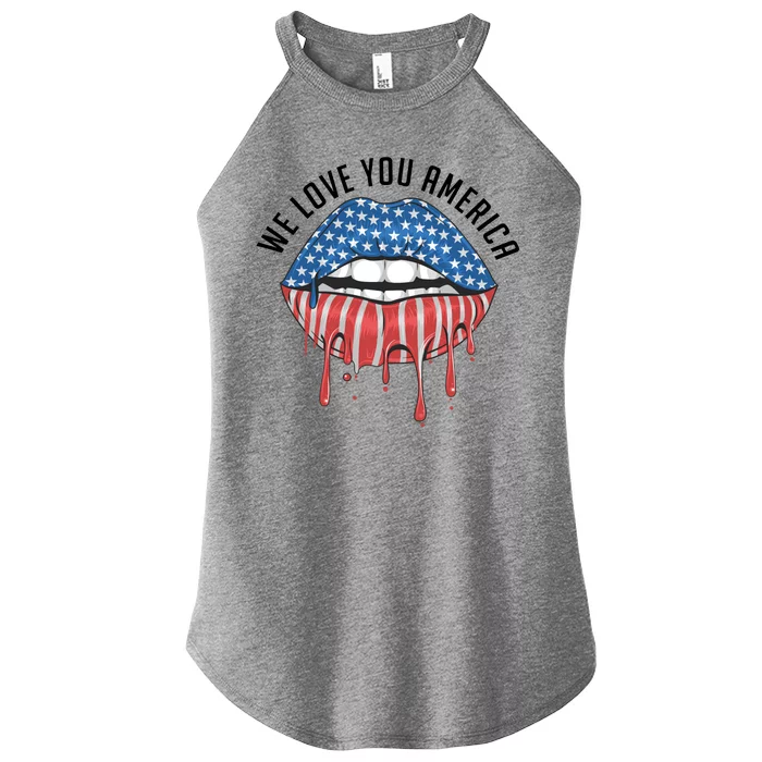 We Love You America Lips Women’s Perfect Tri Rocker Tank