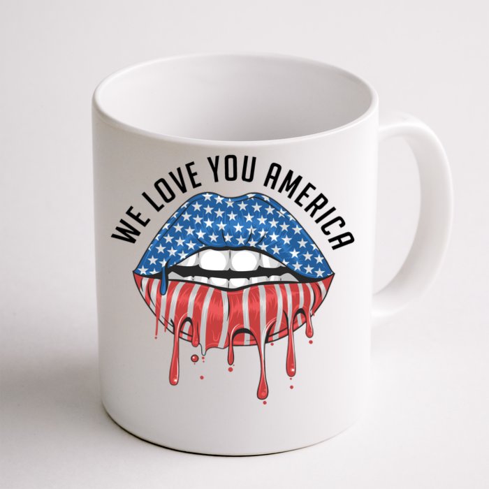 We Love You America Lips Front & Back Coffee Mug