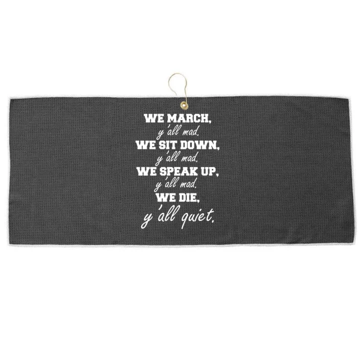 We March, Y'all Mad. Women's Rights Saying Large Microfiber Waffle Golf Towel