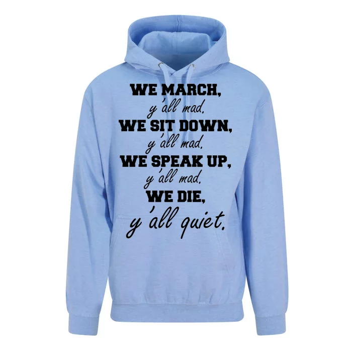 We March, Y'all Mad. Women's Rights Saying Unisex Surf Hoodie