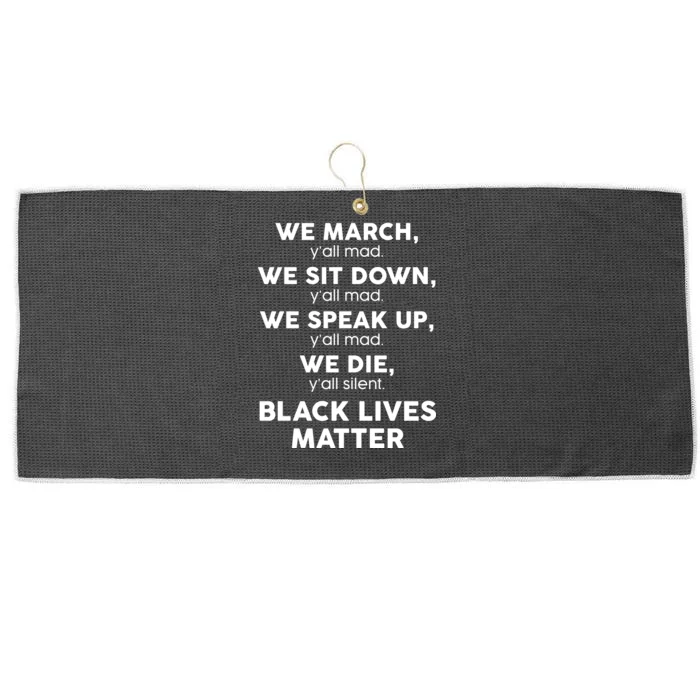 We March Y'all Mad Black Lives Matter Large Microfiber Waffle Golf Towel