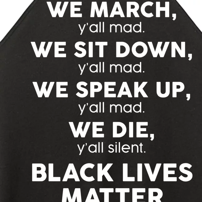 We March Y'all Mad Black Lives Matter Women’s Perfect Tri Rocker Tank