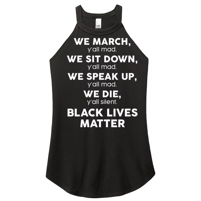 We March Y'all Mad Black Lives Matter Women’s Perfect Tri Rocker Tank