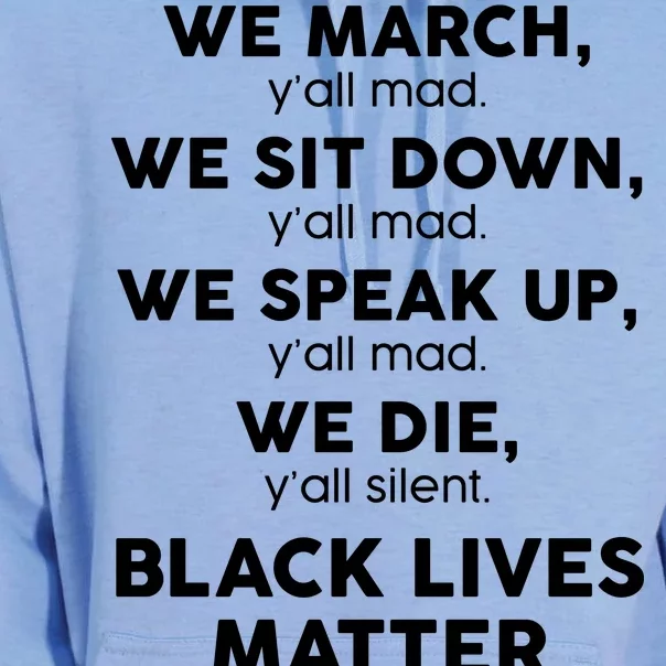 We March Y'all Mad Black Lives Matter Unisex Surf Hoodie