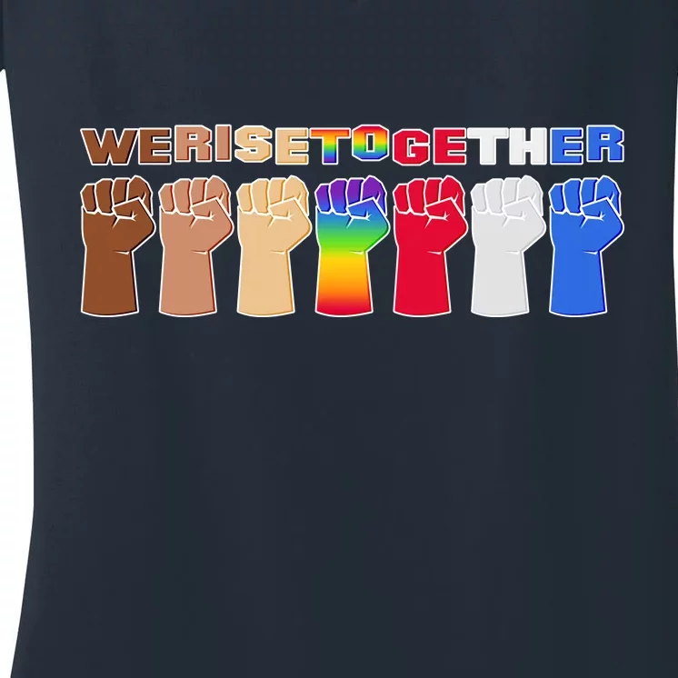 We Rise Together Women's V-Neck T-Shirt