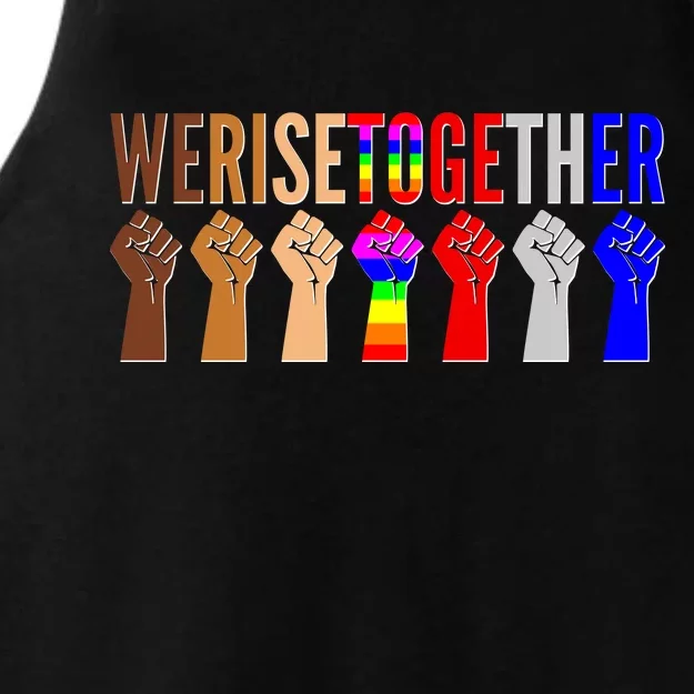 We Rise Together Unity Protest Support Ladies Tri-Blend Wicking Tank