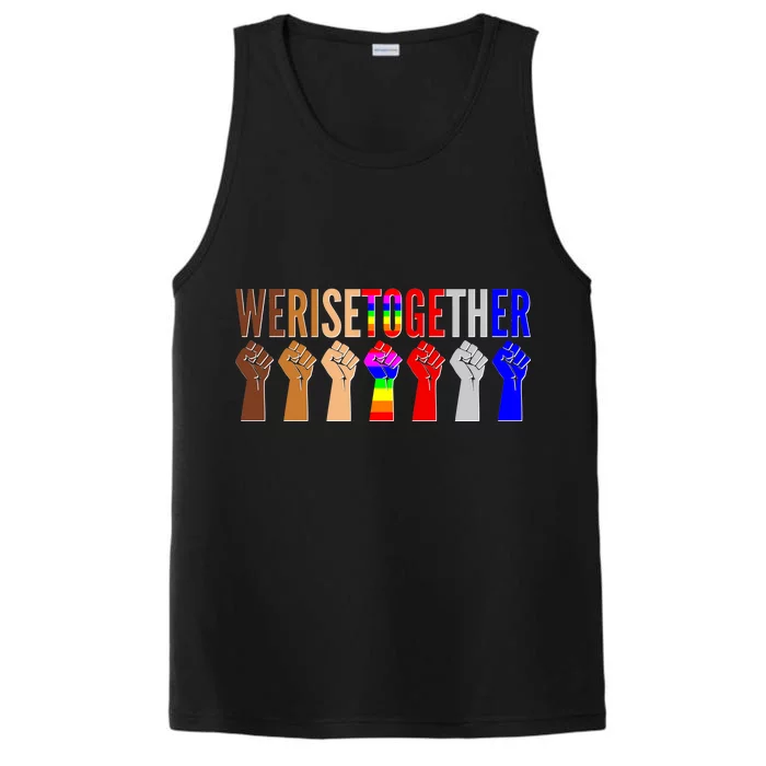 We Rise Together Unity Protest Support Performance Tank