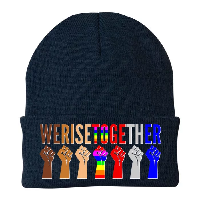 We Rise Together Unity Protest Support Knit Cap Winter Beanie