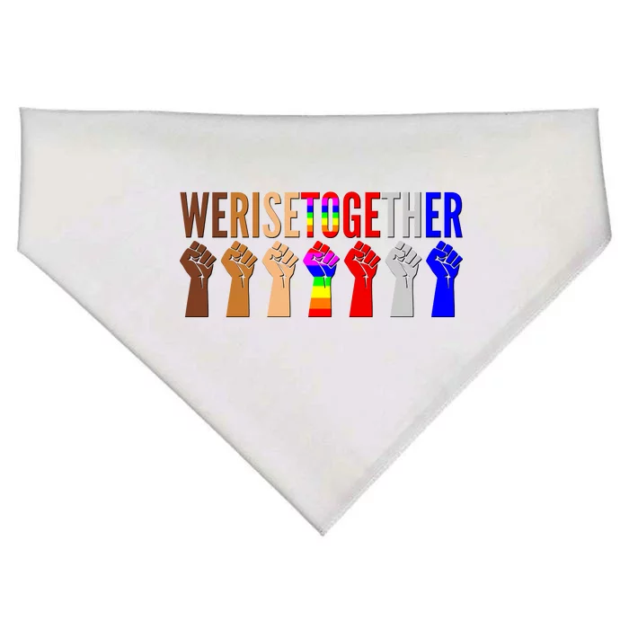 We Rise Together Unity Protest Support USA-Made Doggie Bandana