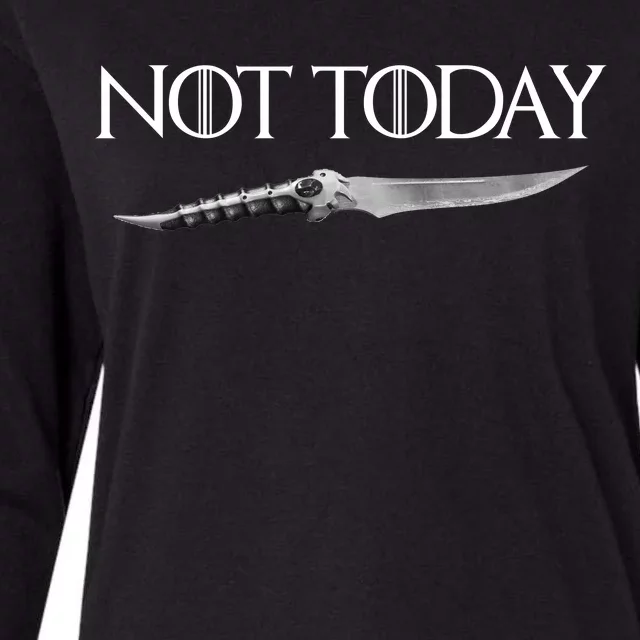 We Say Not Today God of Death Dagger Womens Cotton Relaxed Long Sleeve T-Shirt