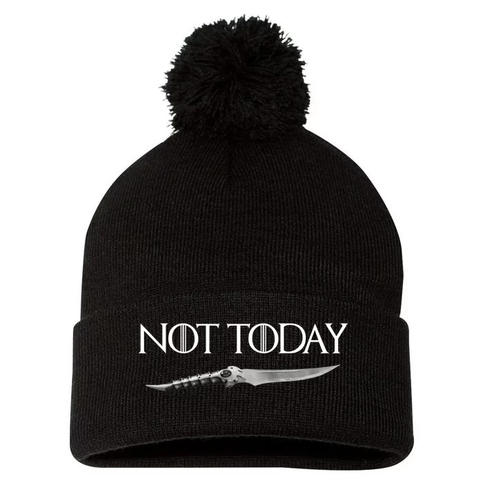 We Say Not Today God of Death Dagger Pom Pom 12in Knit Beanie