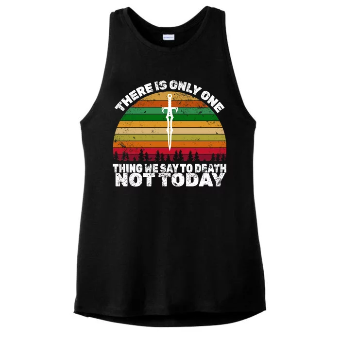 We Say Not Today To Death Retro Ladies Tri-Blend Wicking Tank