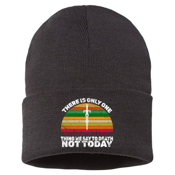 We Say Not Today To Death Retro Sustainable Knit Beanie