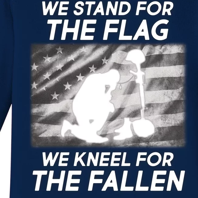 We Stand For The Flag We Kneel For The Fallen Baby Long Sleeve Bodysuit