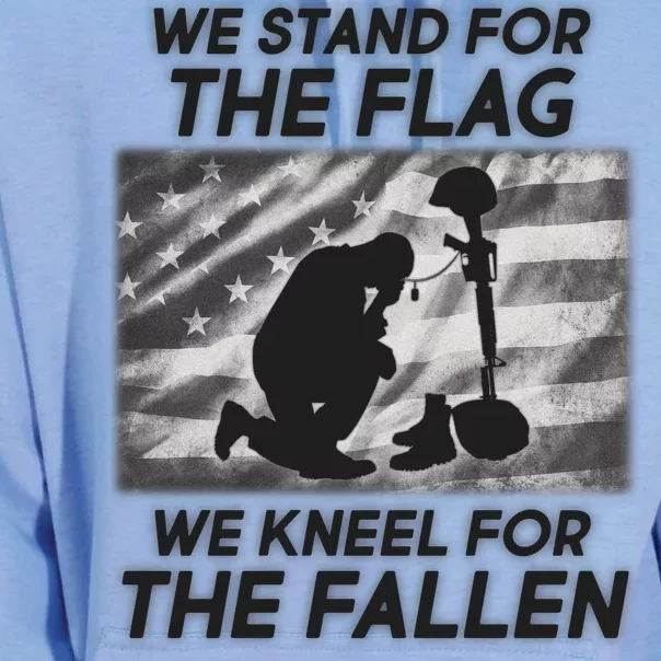 We Stand For The Flag We Kneel For The Fallen Unisex Surf Hoodie