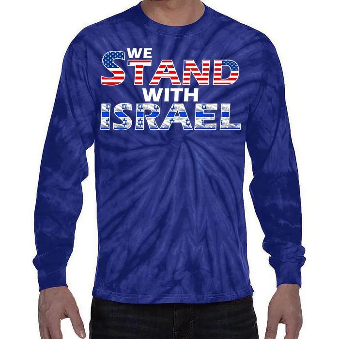 We Stand With Israel USA Tie-Dye Long Sleeve Shirt