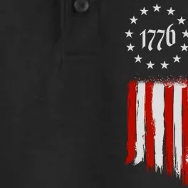 We The People 1776 Distressed USA American Flag Dry Zone Grid Performance Polo