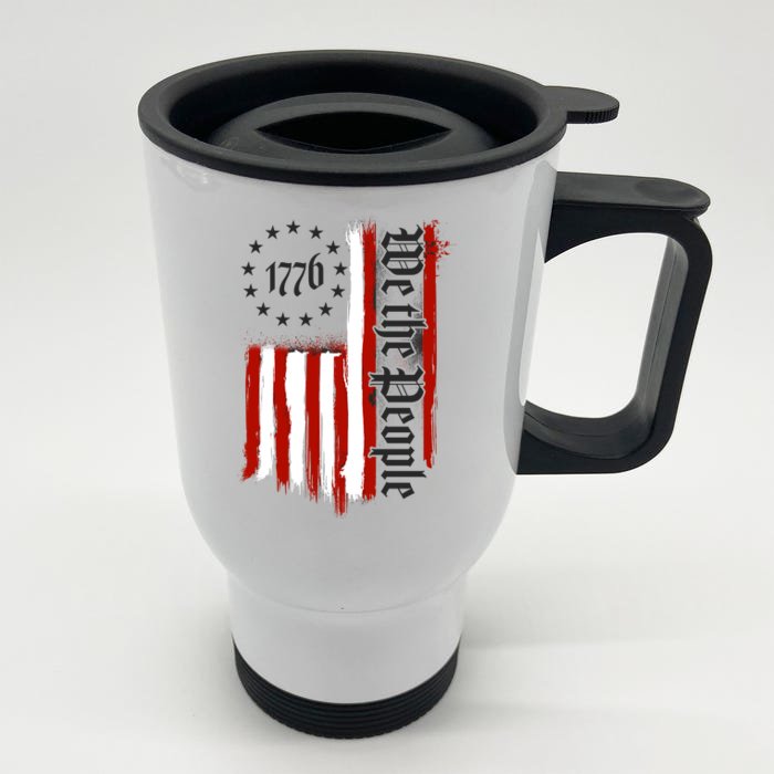 We The People 1776 Distressed USA American Flag Front & Back Stainless Steel Travel Mug