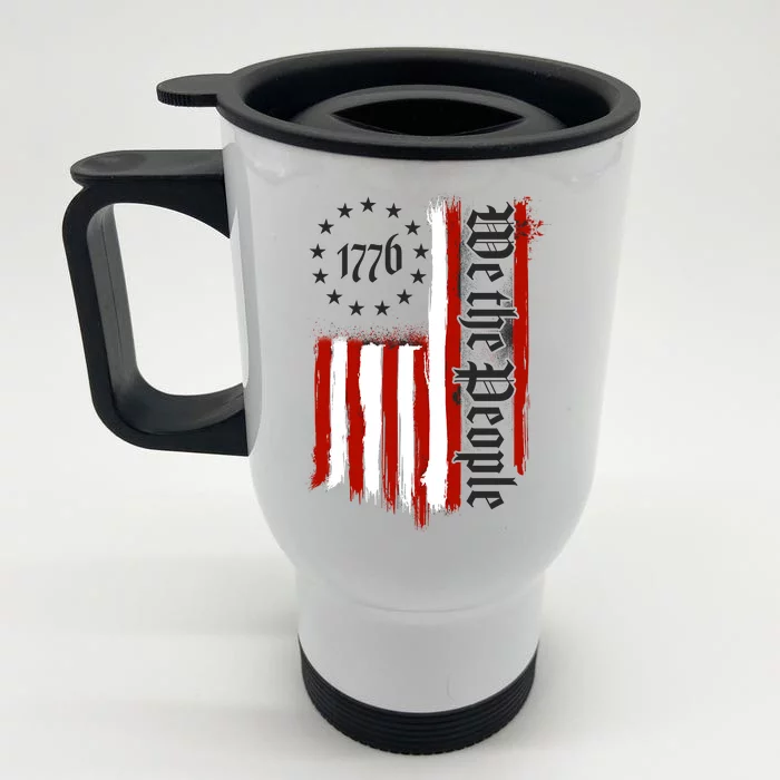 We The People 1776 Distressed USA American Flag Front & Back Stainless Steel Travel Mug