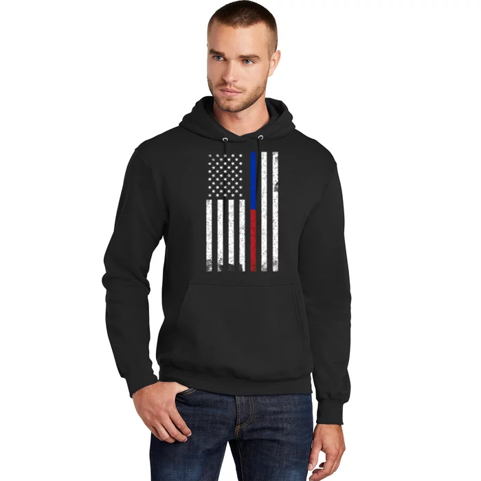 We The People Holsters American Flag Thin Blue-Red Line Hoodie