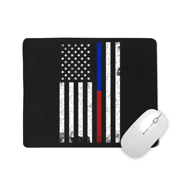 We The People Holsters  American Flag Thin Blue-Red Line Mousepad