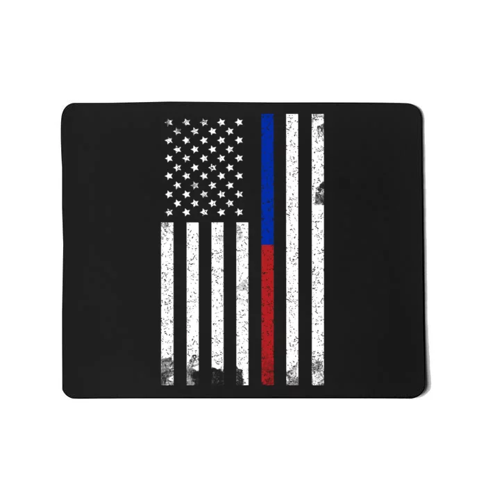 We The People Holsters  American Flag Thin Blue-Red Line Mousepad