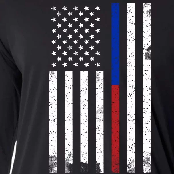 We The People Holsters  American Flag Thin Blue-Red Line Cooling Performance Long Sleeve Crew